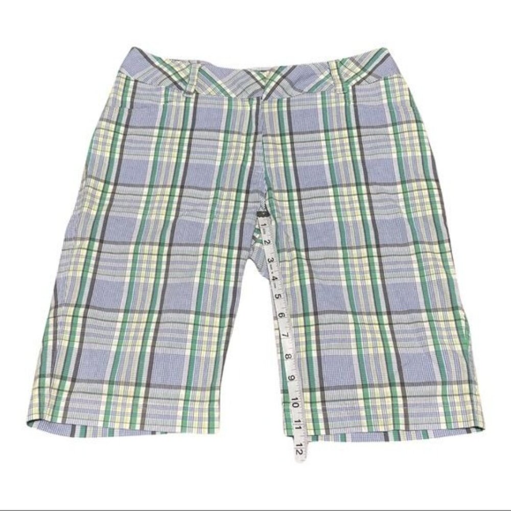 Lija Plaid Cotton Golf Bermuda Shorts Women’s Size 8 Stretch - Picture 6 of 9